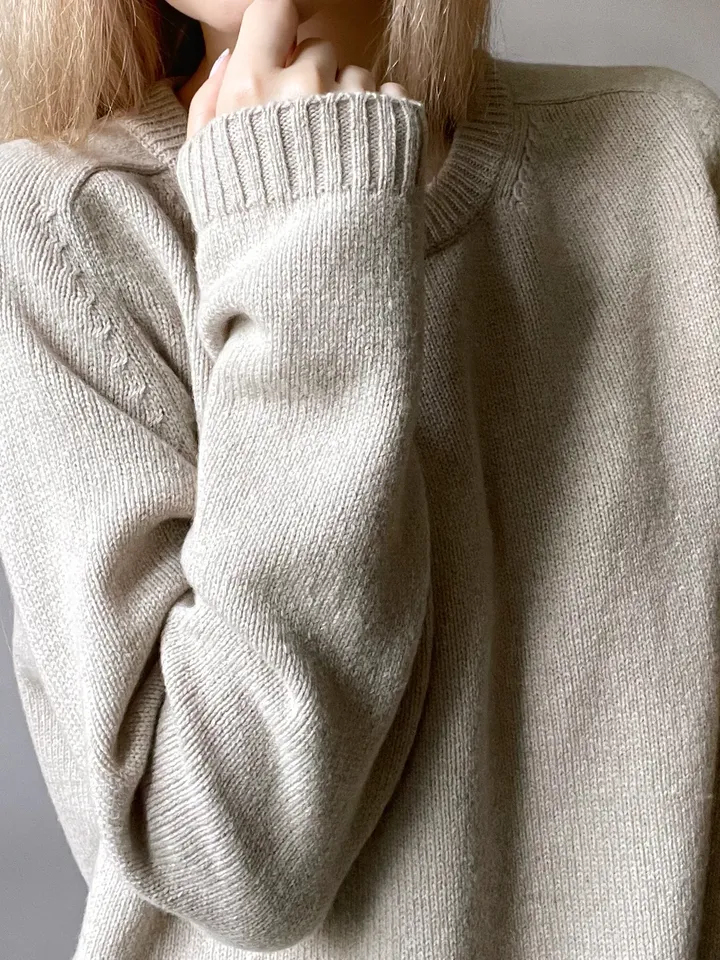 Crewneck sweater relaxed fit, Cashmere/merino sweater