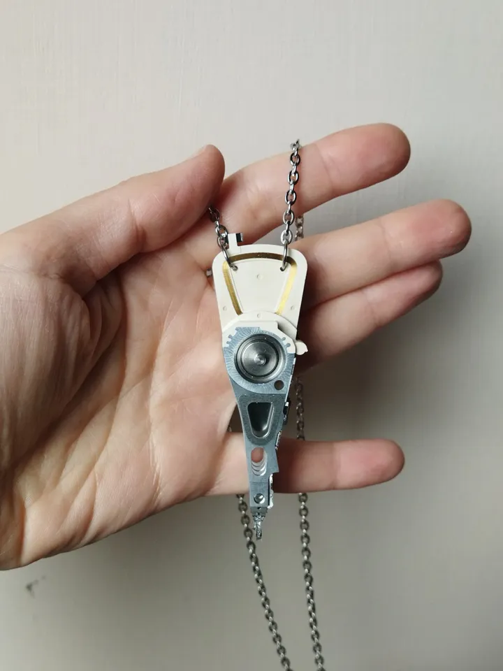 Cyberpunk necklace for him Actuator necklace recycled Cybercore pendant with chain Cybertech jewelry
