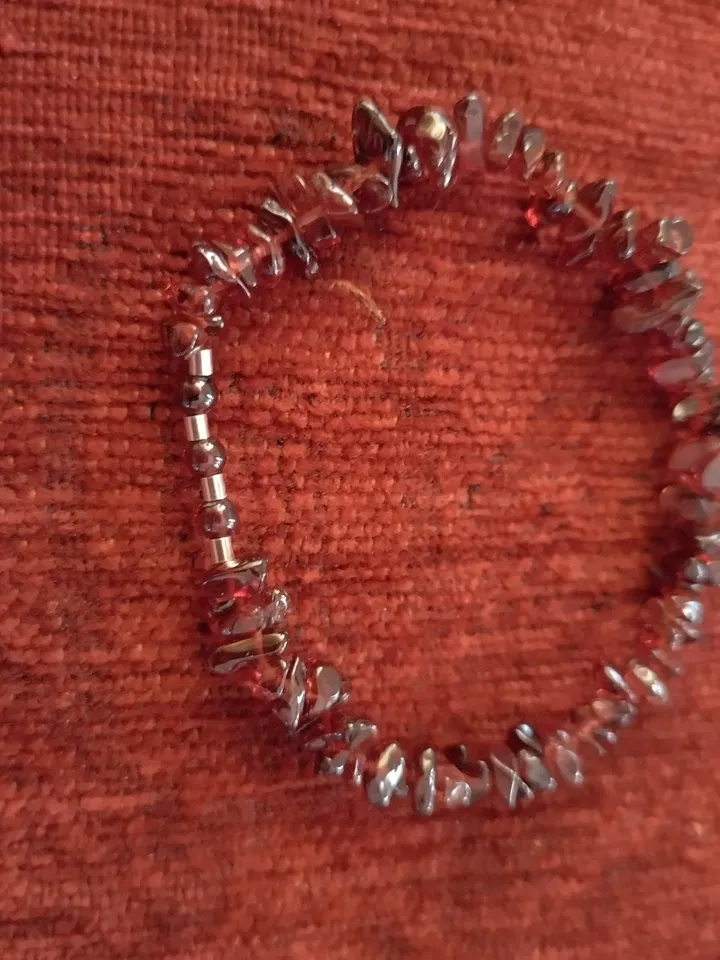 Garnet and sterling silver bracelet