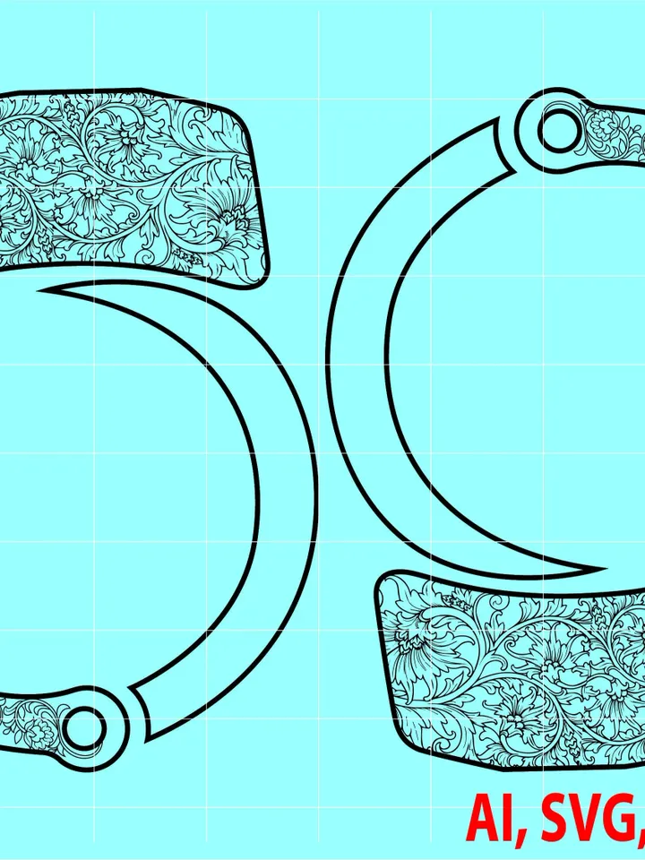 Handcuffs Design Custom, Ai, Vector, SVG, DXF, PNG, Digital