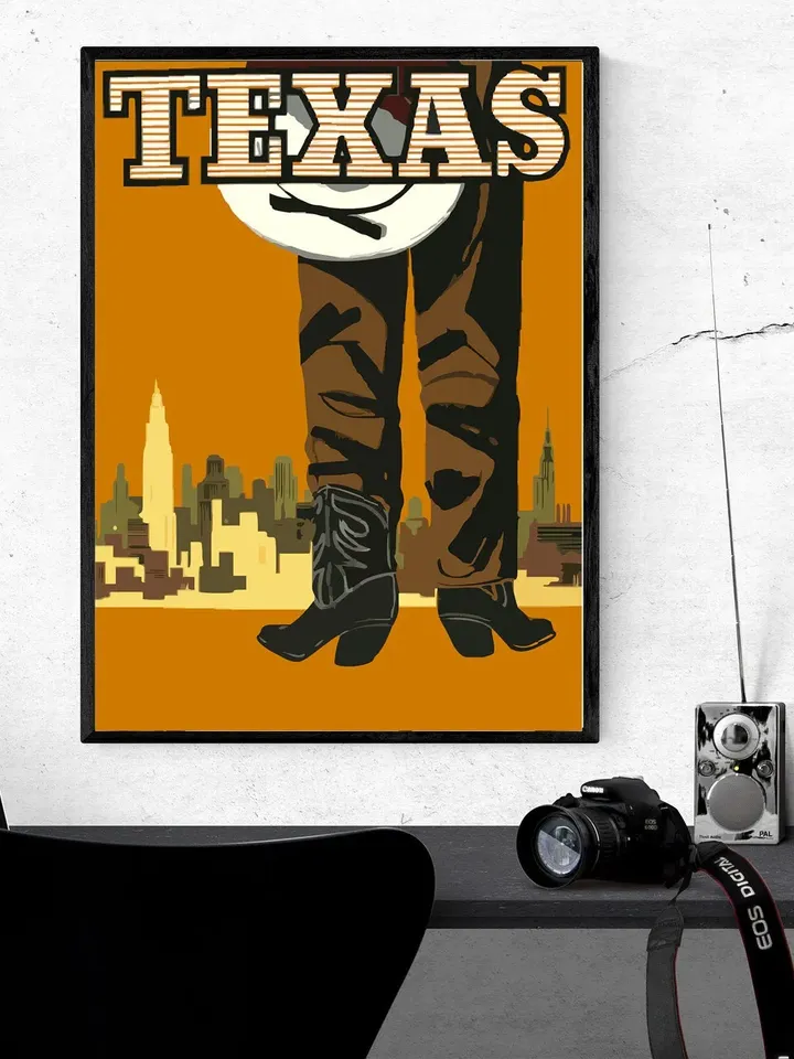 Texas Cowboy Poster Print on Coated Paper Wall Art, Custom Poster, Home Decor,framed without glass.