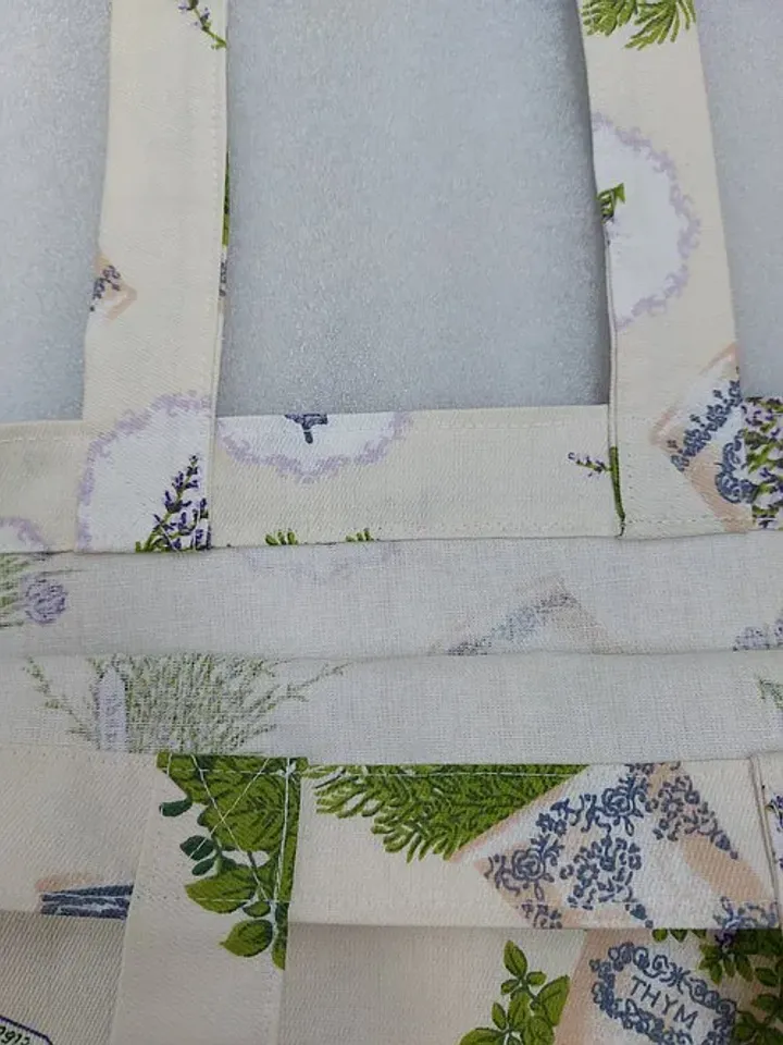 Strong reusable tote bag, eco friendly, cotton canvas soft bag with Flowers