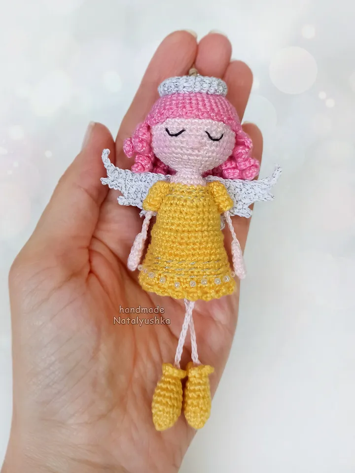 Hanging Guardian Angel girl, keychain, Birthday gift, Decoration Angel, Christmas gift, Nursery decor.