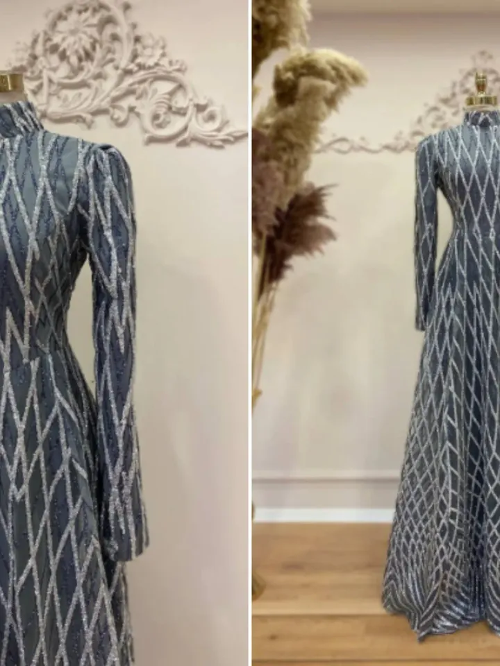 AHUNARE HIJAB - Wedding Dress, Muslim Evening Gown, Nikah, Islamic Wedding, Engagement, Bridesmaid,