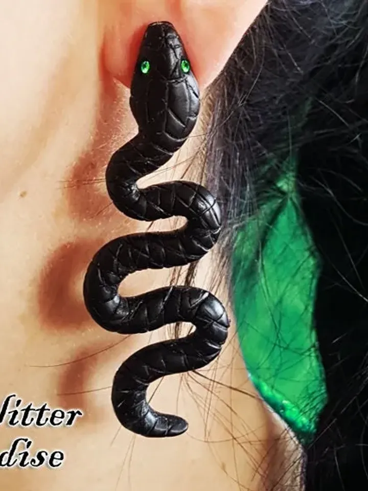 Salem's Snakes - Earrings - Snake Priestess - Black Magic - Wicca - Witchcraft - Salem Witch - Neo-paganism - Witchery - Glitter Paradise®