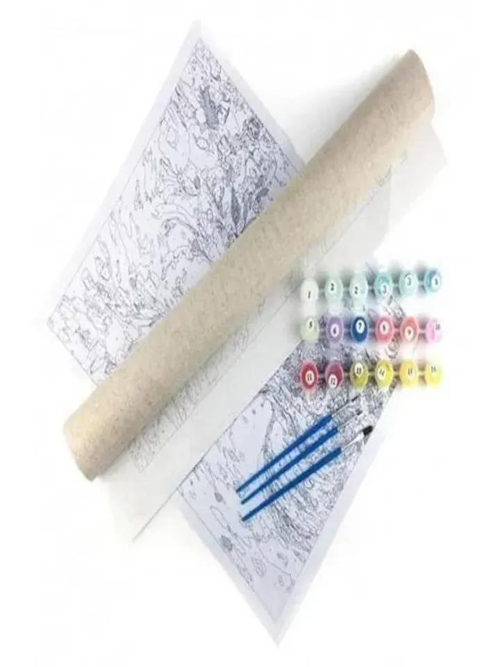 Canvas Eagle Woman Coloring by Number Set with Roll , the art of painting, education and entertainment.