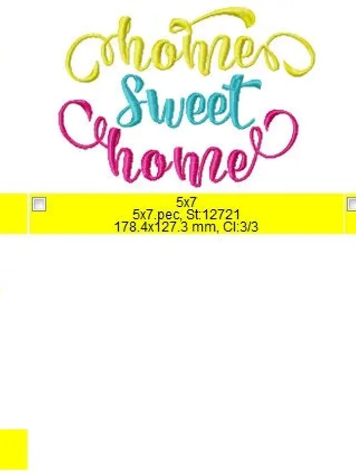 Home sweet Home Embroidery designs Lettering Embroidery File