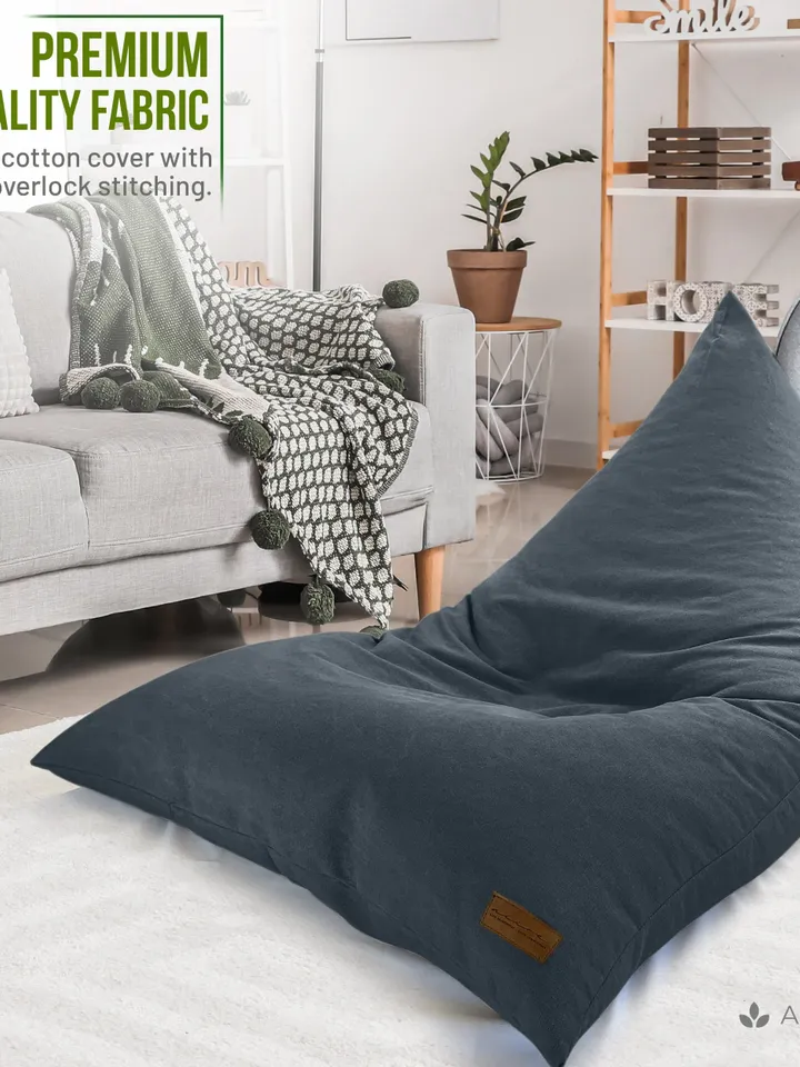 Bean bag modern chair for adult with padding included - Giant design puff for Salon - Children's pouf XXL Grey