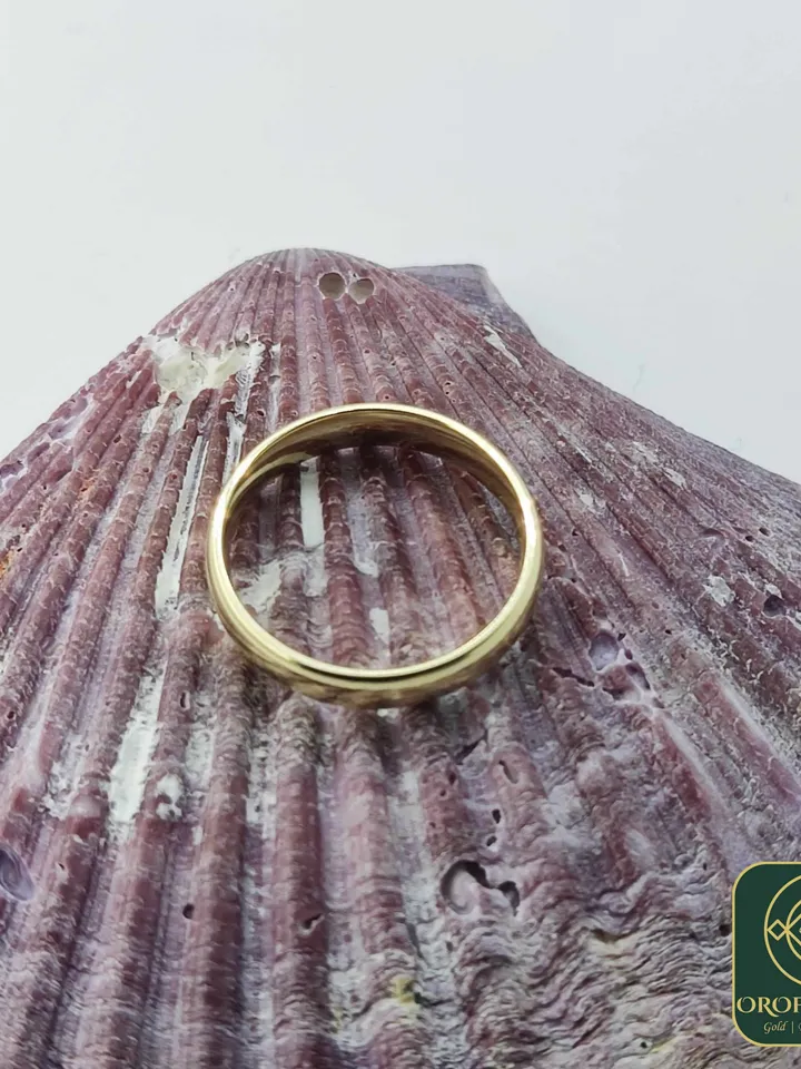 14K 4MM Gold Classical Hollow Wedding Band Men Women Hers His Custom Made Marriage Band Ring Cambered Surface Comfort Fit made to order
