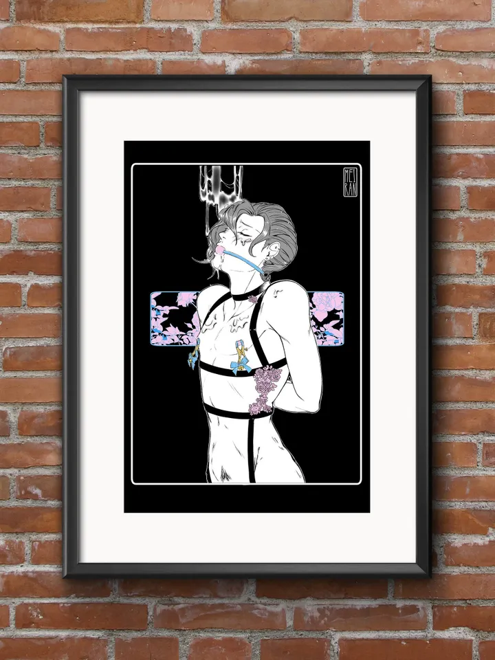 Gag | KiNKtober Boyslove 2021 Druck/Poster Matt | A4 Größe (210 x 297mm, 8,3 x 11,7 Zoll) | Yaoi | Yaoiart
