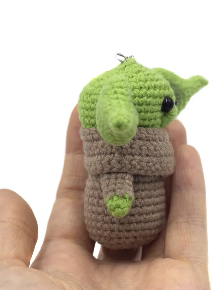 Crochet pattern keychain baby alien, amigurumi toy easy crochet pattern, goblin plush, original keychain