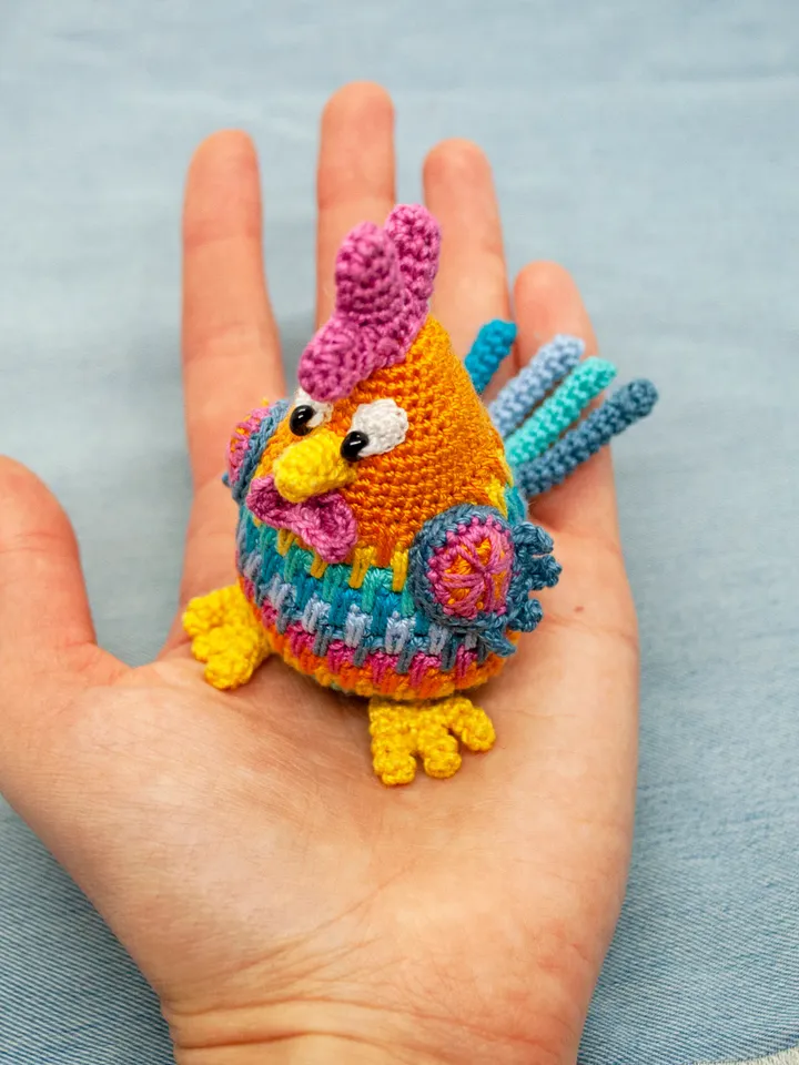 Amigurumi Easter chicken family: Rooster with Hen sitting on her nest with 5 eggs, Easter decor Set of farmhouse birds