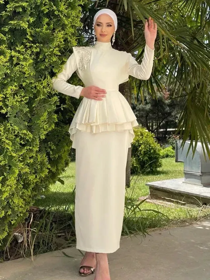 AHUNARE HIJAB - Wedding Dress, Muslim Evening Gown, Nikah, Islamic Wedding, Engagement, Bridesmaid,