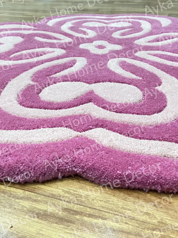 Whito Stip Woolen Handmade Area Rug For Hall Kitchen Living Room Bed Room Bath Room Dining Room Kids Room Carpet / Christmas Gift / Rugs