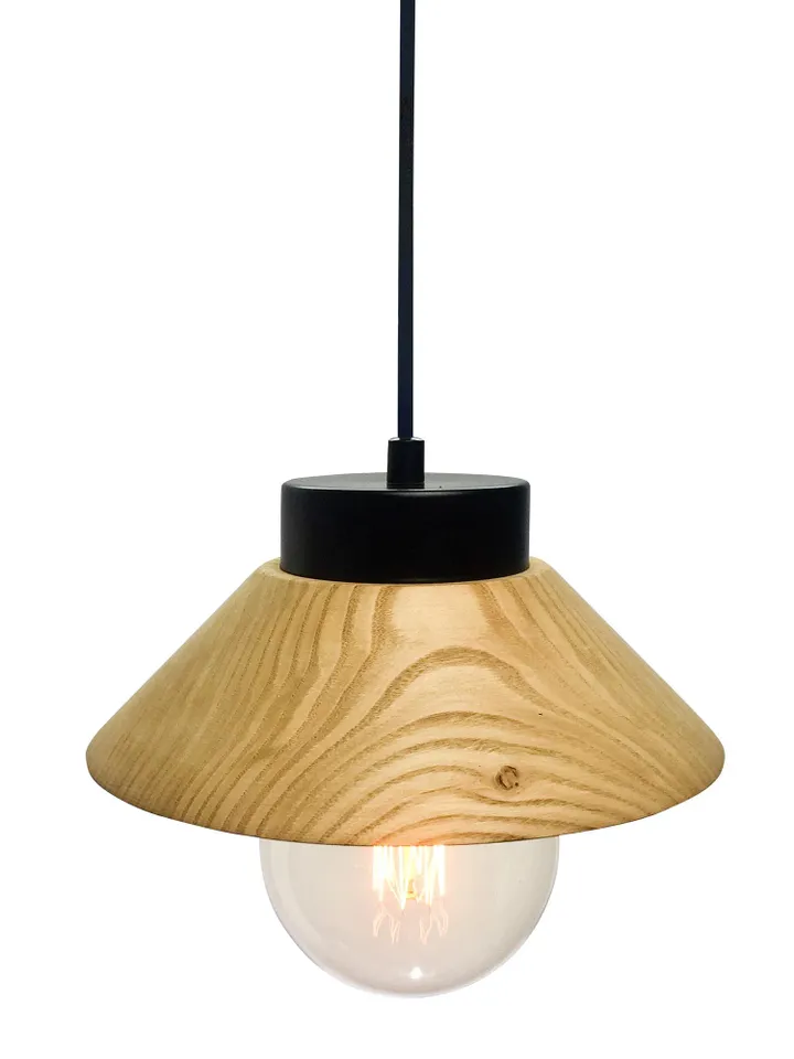 Black wooden pendant light, wood chandelier