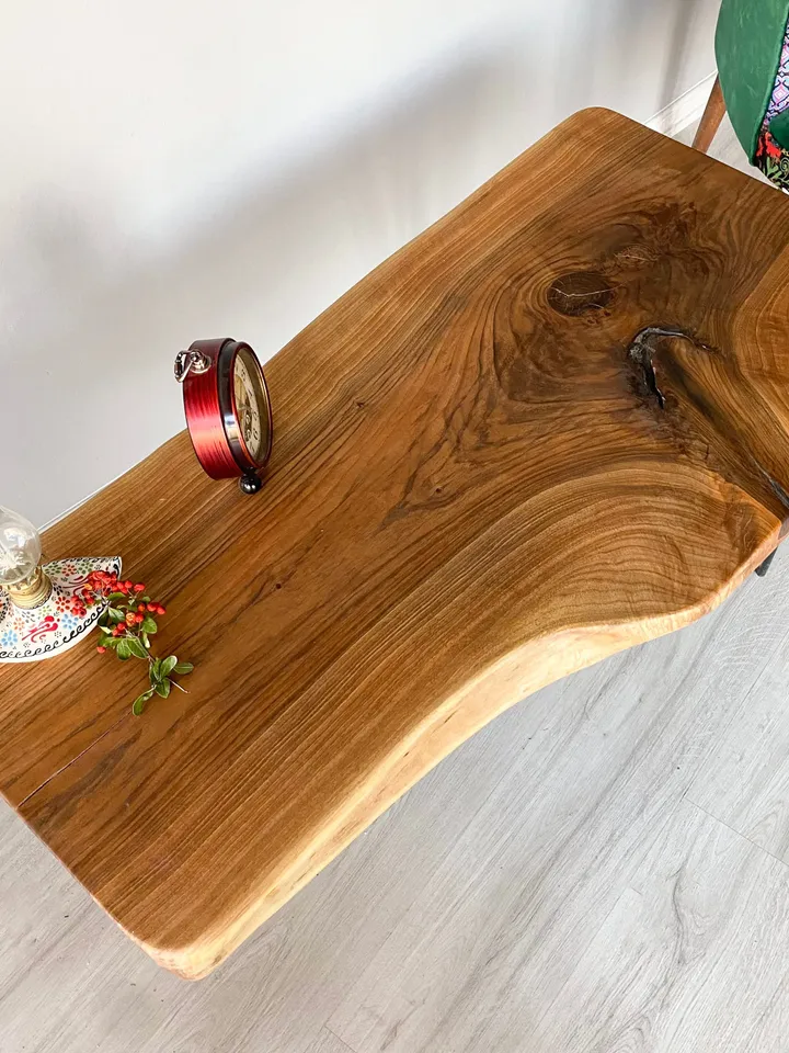 Walnut Wood Coffee Table, 41"x21"x2" Live Edge Coffee Table, Large Coffee Table, Unique Coffee Table