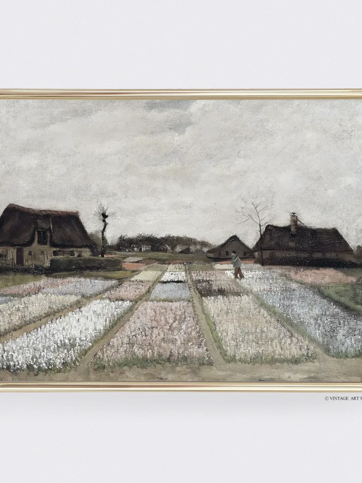Flower Beds Painting Van Gogh Wall Art, Vintage Holland Landscape Printable Decor, Downloadable | 276