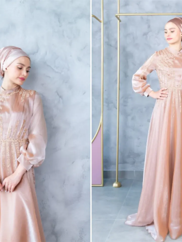 Ahunare Wedding Dress, Muslim Evening Gown, Nikah, Islamic Wedding, Engagement, Bridesmaid, Maxi Dress