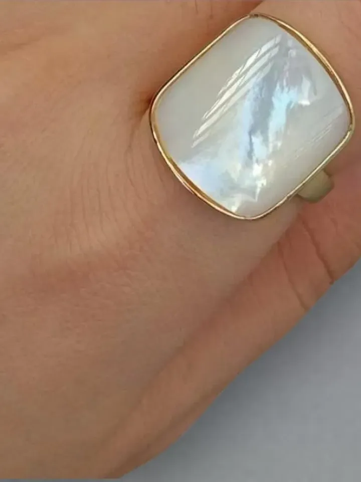 Mother of Pearl Ring, Pearl Ring, Pearl Ring Gold, Gold Pearl Ring, Adjustable Pearl Ring
