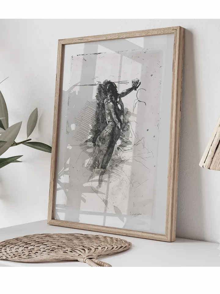 Naked Woman Vintage Sketch Art, Printable Wall Decor Digital Downloadable | 346