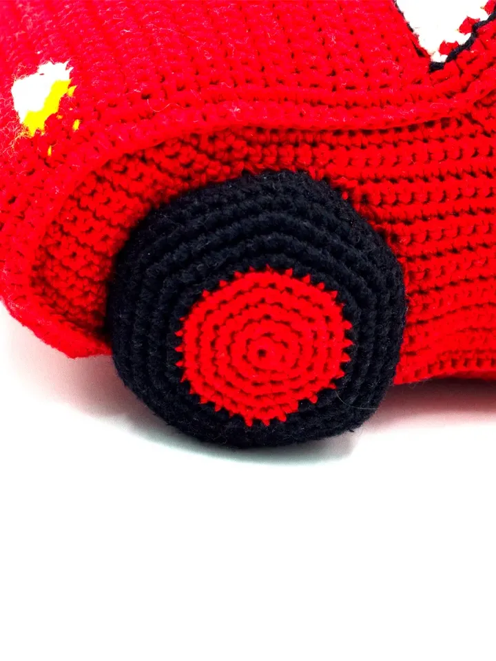 Red car plushie, car pillow, boy stuffed toy nursery room kids pillow, baby shower gift for boy, first toy, ecofrendly
