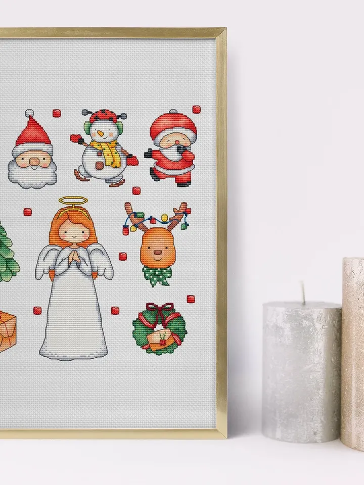 Christmas Sampler Cross Stitch Pattern, Christmas Cross Stitch Chart, Merry Christmas sampler PDF Instant Download