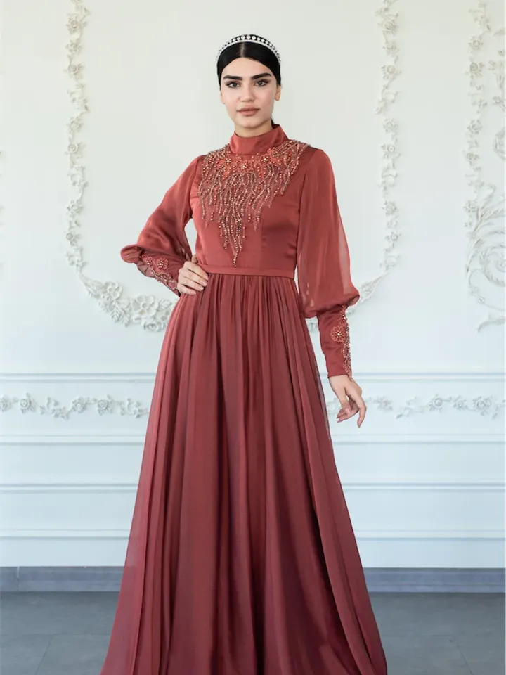 AHUNARE HIJAB - Wedding Dress, Muslim Evening Gown, Nikah, Islamic Wedding, Engagement, Bridesmaid,