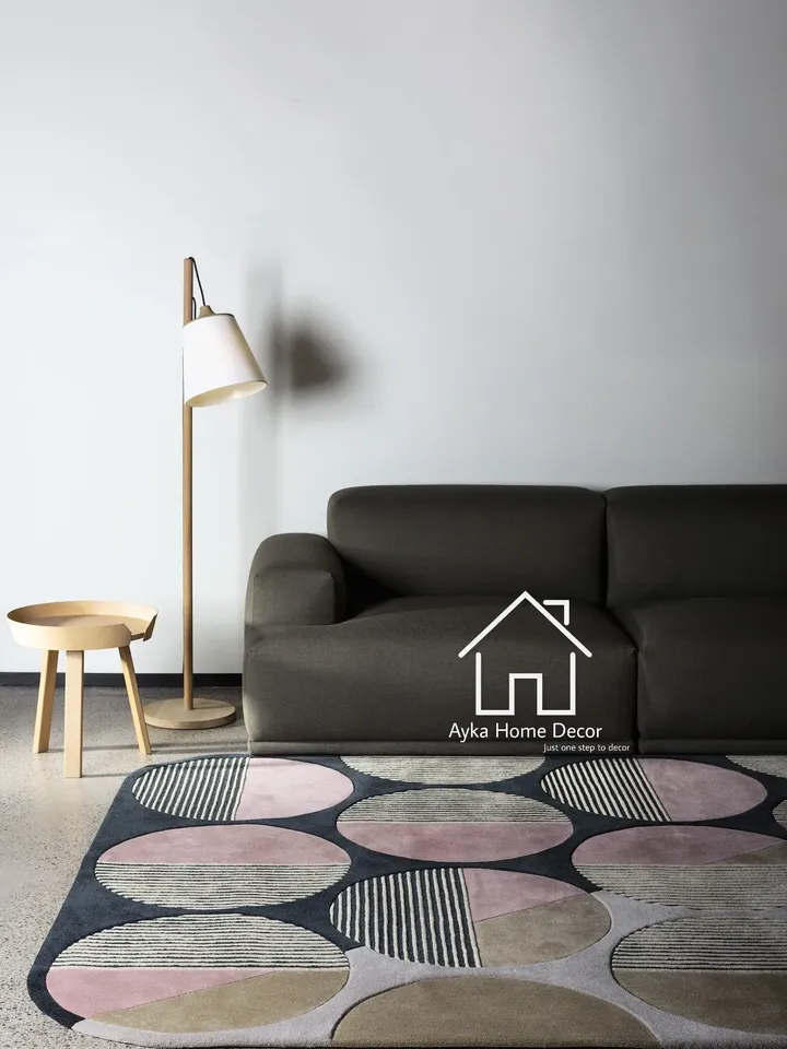 Ayka 100% Handmade Woolen Area Rug For Hall Kitchen Living Room Bed Room Bath Room Dining Room Kids Room Carpet Modern Circle / Christmas