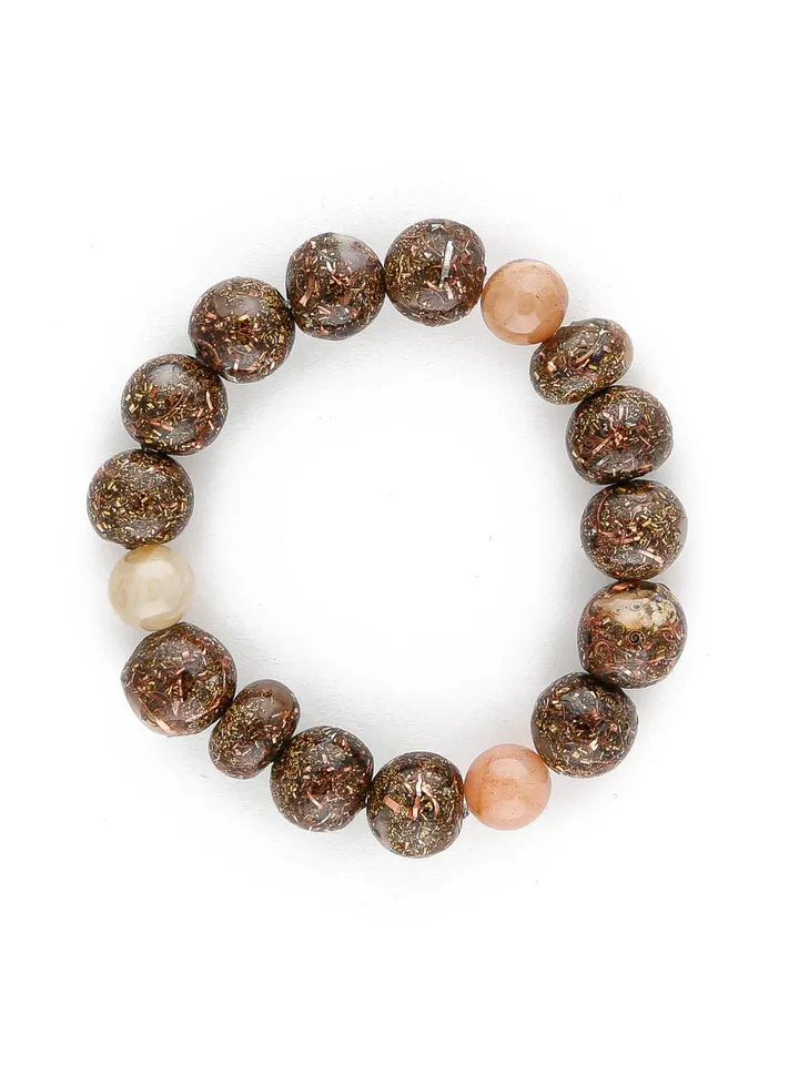 Orgonite rose gold sunstone, solar energy, solar plexus chakra bracelet. The power of sunstone is increased with incense and Tibetan bowls.