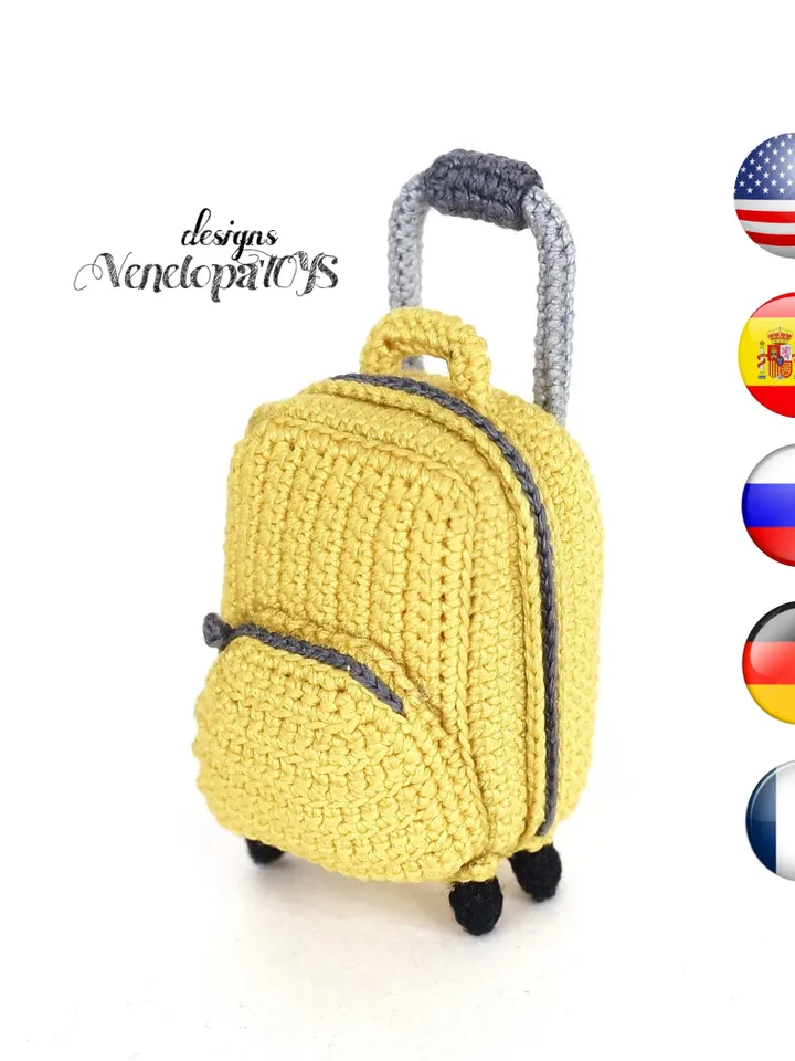 Crochet doll suitcase pattern, Crochet Doll Accessories, pdf crochet pattern