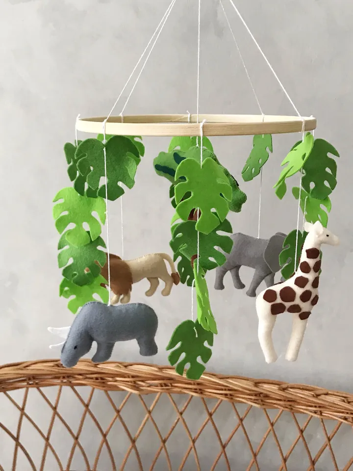 Jungle animals baby mobile Safari crib mobile neutral nursery