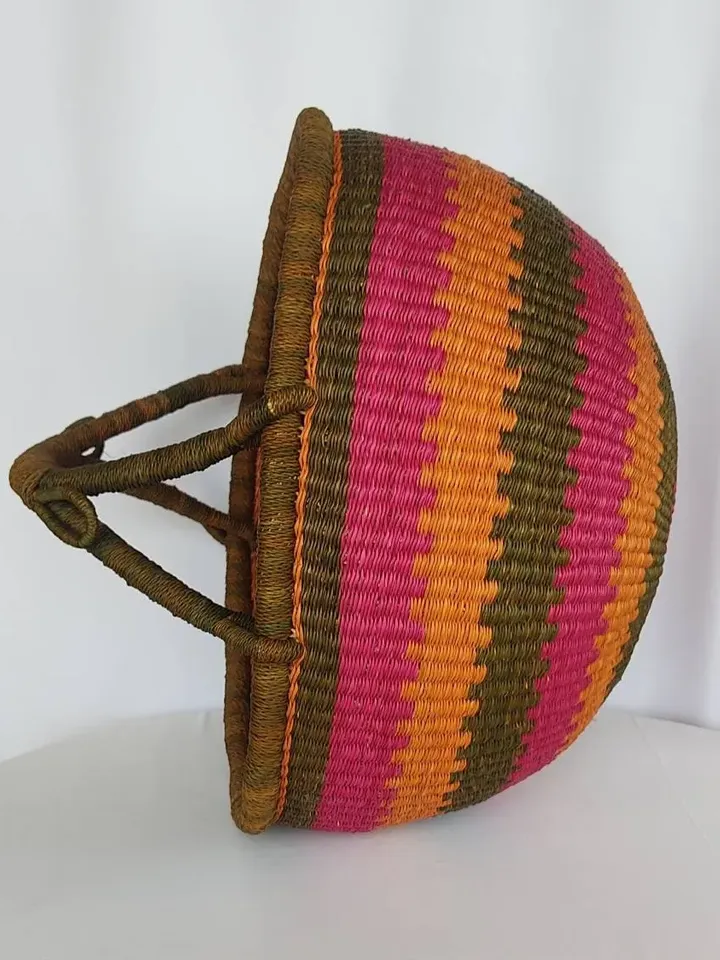 Large Woven Basket, Family Gift Basket, Bolga Market Basket, Picnic Basket, Fruit Basket, Straw Bag, Personalized Easter Basket