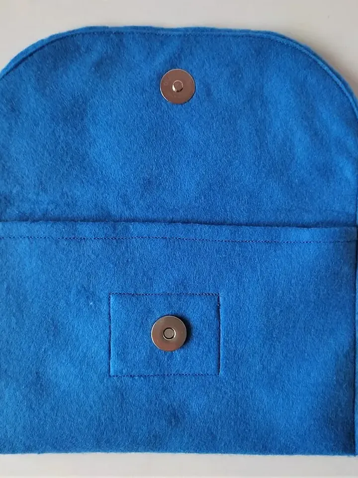 手拿包 Felt clutch blue cosmetic bag small bag flower handbag