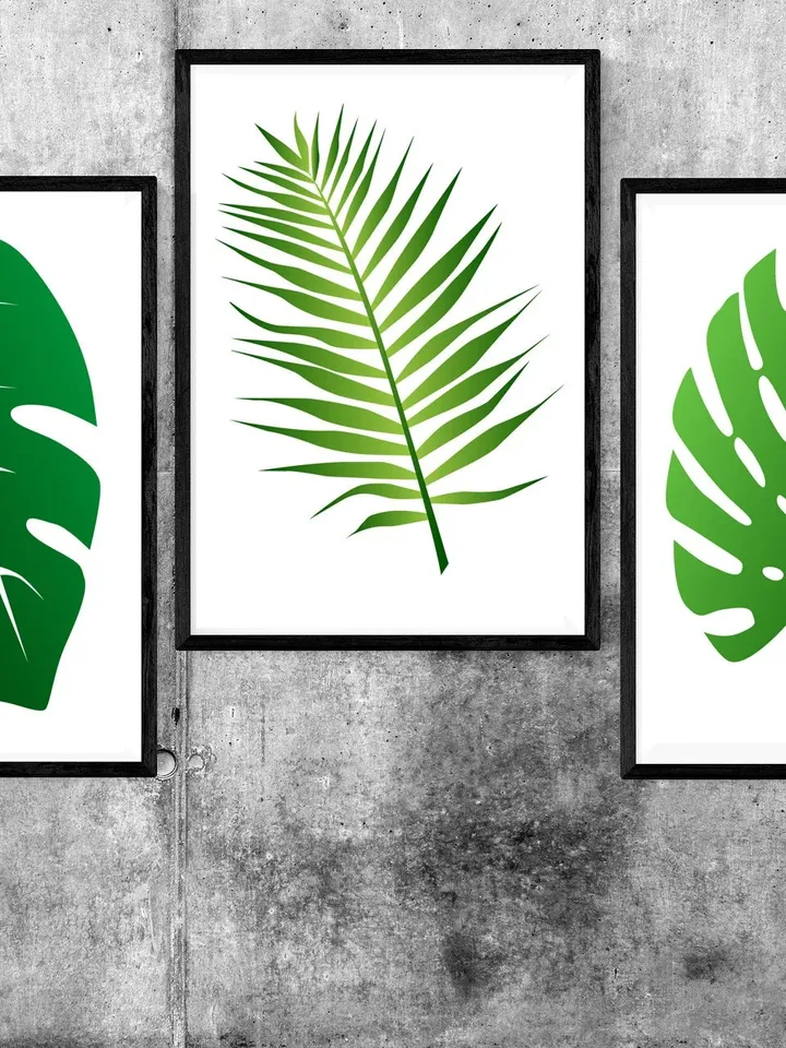 3 in 1 Leaf Poster Print  on Coated Paper Wall Art, Custom Poster, Home Decor,framed without glass