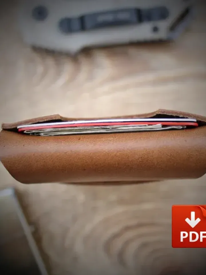 Mini wallet - Download pattern to make a leather pocket wallet. MW-3