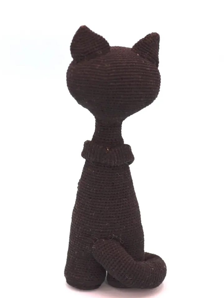 Black cat toy figurine, black plush cat, Halloween decor, soft animal toy, cat doll, organic toy, Halloween gift