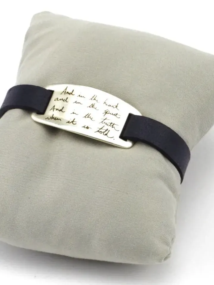 Handwriting Bracelet Leather, Custom Signature Jewelry, Handwritten Bracelet, In Memory of Mom Dad Grandma Grandpa, Memorial Gift Engraved