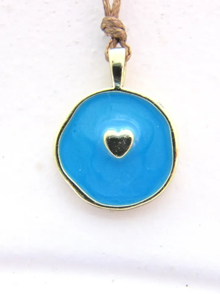Necklace enamel heart gold, crescent gold chain, friendship chain, boho necklace pendant, gift women, hippie necklace, christmas
