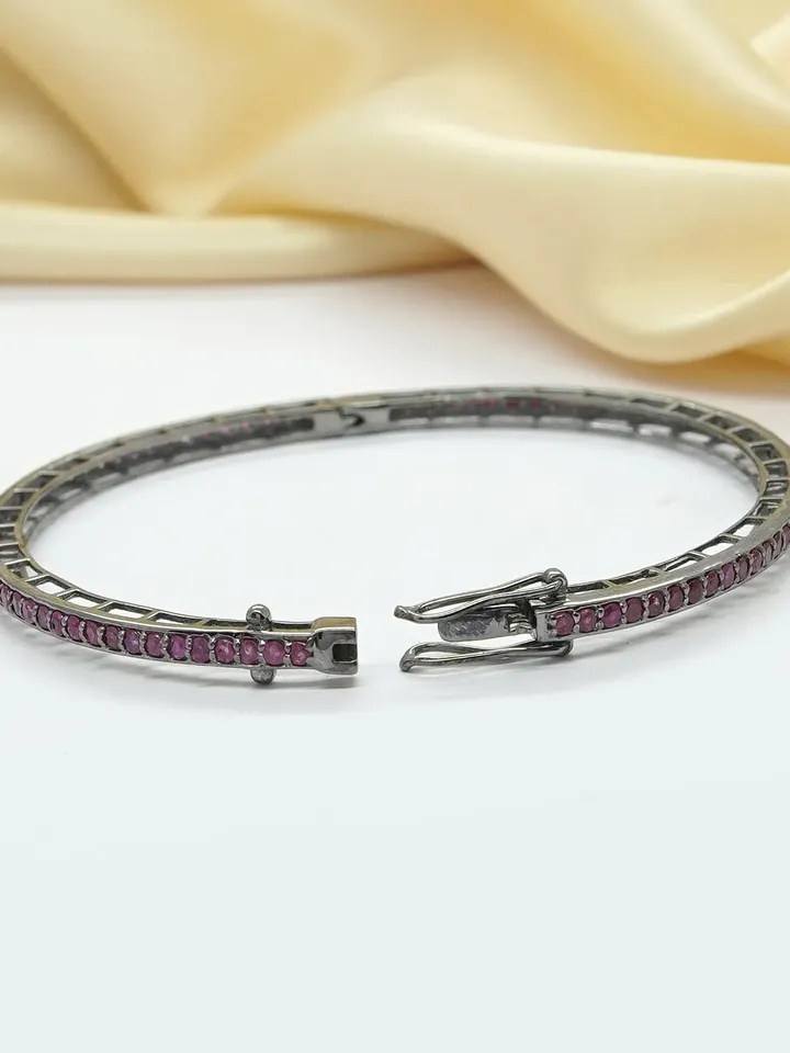 Natural Ruby Bangle, Openable Cuff Bangle, Dainty Bangle, Solid 925 Sterling Silver, Ruby Jewelry, Women Bangle, Cuff Ruby Bangle