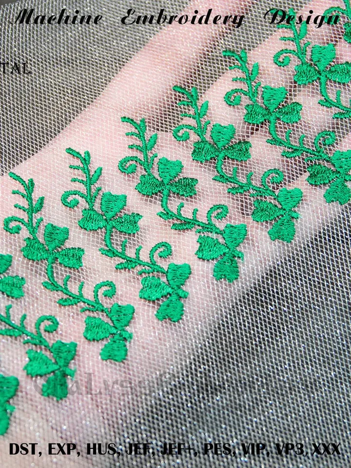 Shamrock endless border embroidery design