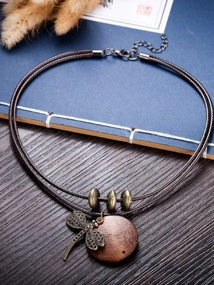 Dragonfly Necklace, wooden necklace, wooden dragonfly pendant, wooden dragonfly necklace, wooden necklace, wooden jewellery, wood necklace