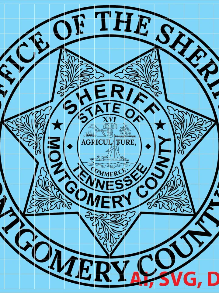 State of Tennessee Montgomery County Sheriff Logo, Seal, Badge, Custom, Ai, Vector, SVG, DXF, PNG,