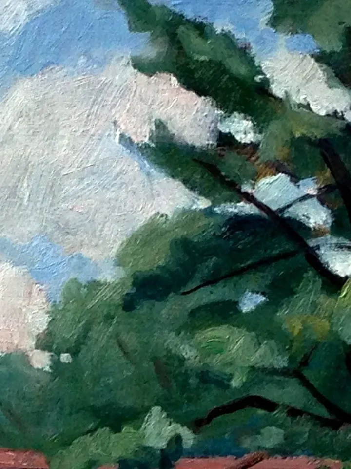 Original New York Landscape Painting -The Cloisters/Fort Tryon Park/NYC- 12x18 Oil on Panel, Plein Air Impressionist Fine Art