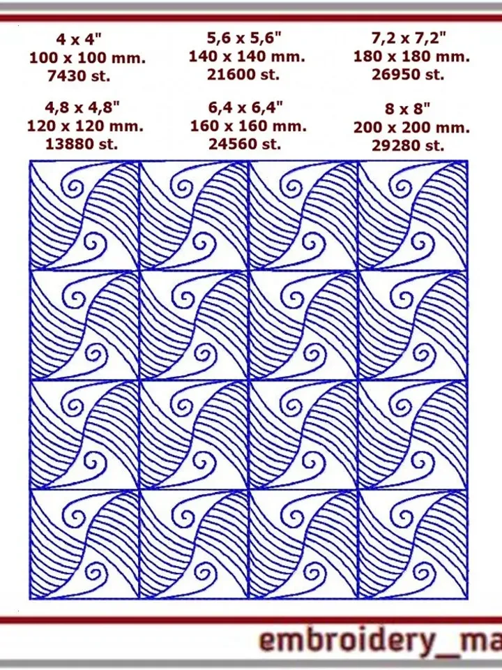 Quilt block 5 machine embroidery designs Instant download