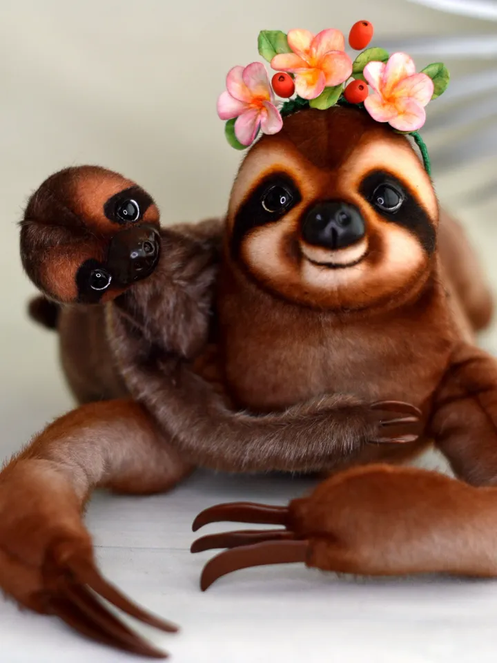 PATTERN Sloth 6 inches (17 cm) - SEW Realistic Sloth Toy - Collectible toy - Posing Toy Sloth - Stuffed Animal Sloth