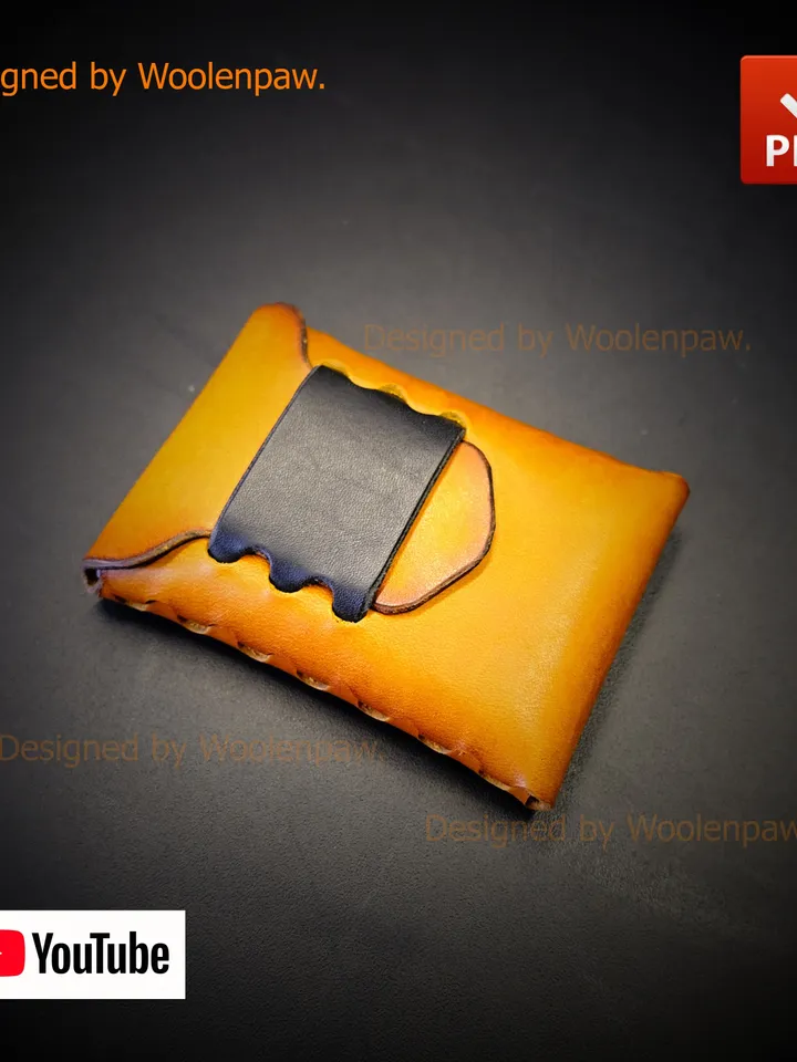 leather pattern - stitchless mini wallet. no stitch wallet. NS2