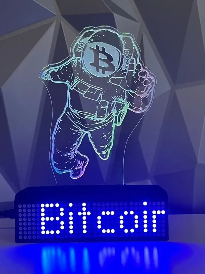 Bitcoin Astronaut RGB Light 5β Crypto Coin Price Ticker Display