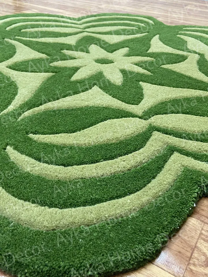 Whito Stip Woolen Handmade Area Rug For Hall Kitchen Living Room Bed Room Bath Room Dining Room Kids Room Carpet / Christmas Gift / Rugs