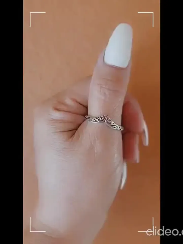 Silver Thumb Ring, Chevron Ring V Ring 925 Sterling Silver Antique Patina · Sterling silver thumb ring for Women · Mother's Day Gift