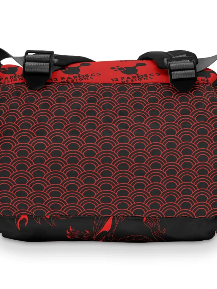 Chinese Dragon TTRPG Backpack | Tabletop Roleplaying Game Bag, LARP Backpack, Wargaming Organizer, DnD Bag of Holding, Flat Bottom Bag